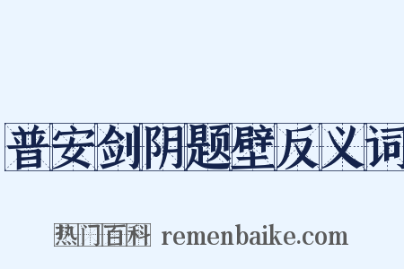 普安剑阴题壁反义词是什么意思的图片